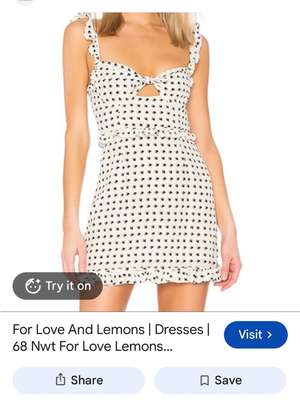 Like new! For Love & Lemons Sweetheart Mini Dress! Size small! Gorgeous!